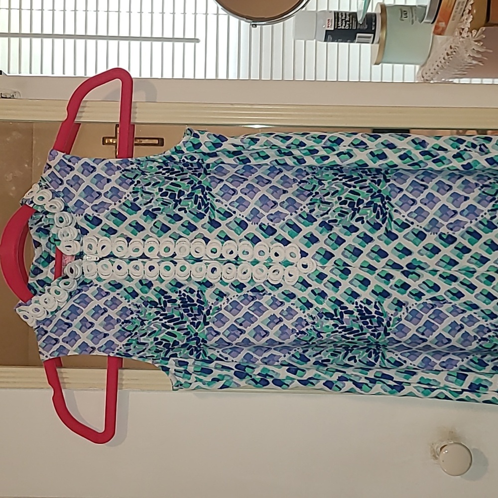 Lilly Pulitzer Midi Summer Dress 👗 Size 10, Color Blue & White 🤩🤩